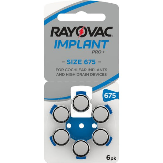 Rayovac ImplantPro+ 675 (Pack of 6 x batteries)